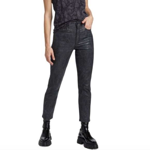 rag & bone Nina High-Rise Cigarette Jeans Snake Foil - Picture 1 of 14